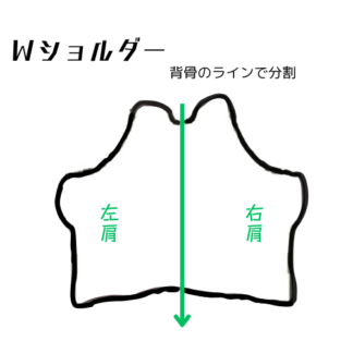 Ｗショルダー 漉き